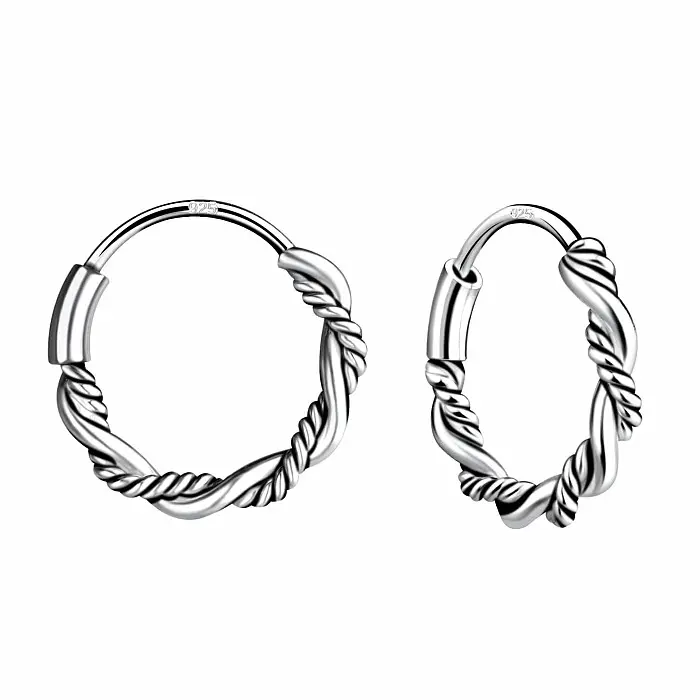 10866 Stříbrné 10 mm Bali KRUHY klasické - 1 cm, 0,70  g
