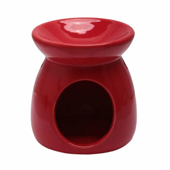 Aroma lampa keramická červená 10,5 cm - cca 9 x 10,5 cm