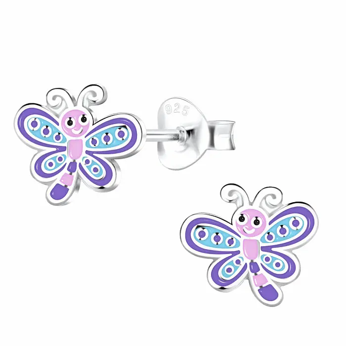 Stříbrné náušnice Vážka - 9 x 8 mm, 0,51 g
