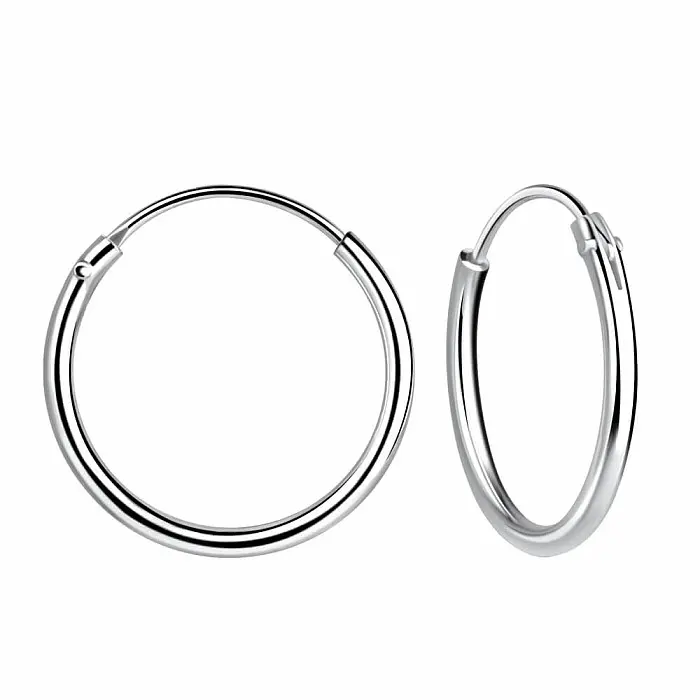 22642 Stříbrné 14 mm KRUHY - 1,4 cm, 0,54 g