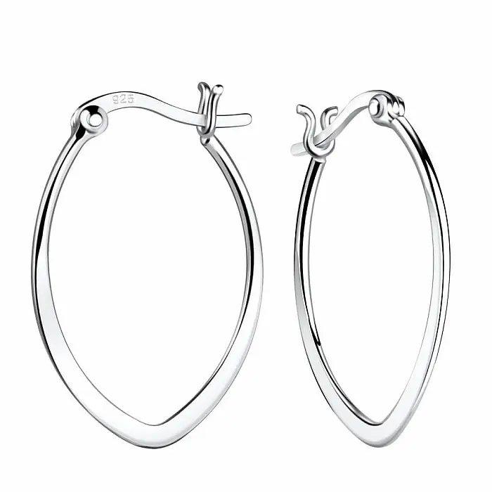 29769 Stříbrné oválné náušnice MODERNA - 1,7 cm, 1,42 g
