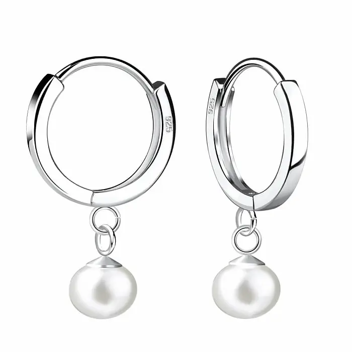32862 Stříbrné kruhové náušnice 13 mm PERLA - cca 1,3 cm, 1,79 g