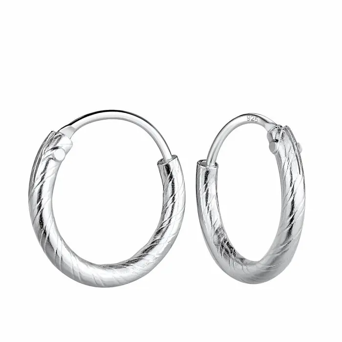 33230 Stříbrné 12 mm kruhy TWISTED - 1,2 cm, 0,79 g