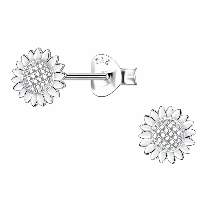 33250 Stříbrné náušnice pecky SLUNEČNICE - 6 mm, 0,79 g