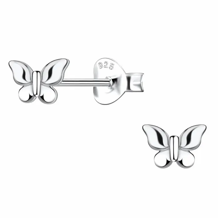 33253 Stříbrné náušnice pecky MOTÝL - 6 mm 0,7 g