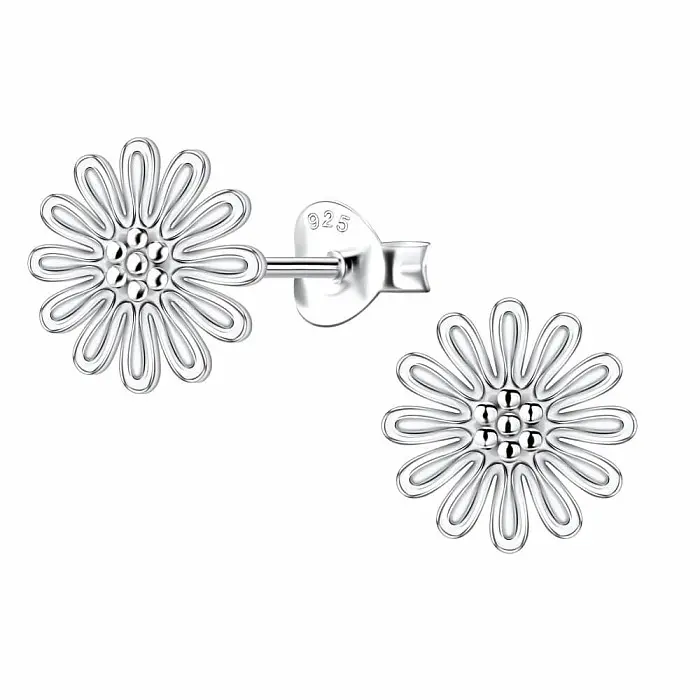 34376 Stříbrné náušnice pecky FLOWER - 9 mm 1,1 g