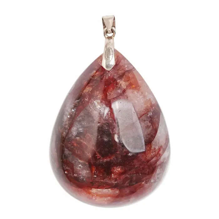 Hematoid (hematit v křišťálu) přívěsek stříbro Ag 925 č. 15 - 3,3 cm, 10 g