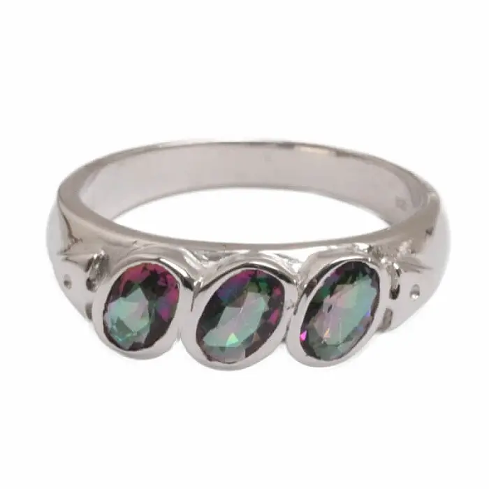 Topaz mystický prsten stříbro Ag 925 R17 - 59 mm (US 9), 4,4 g