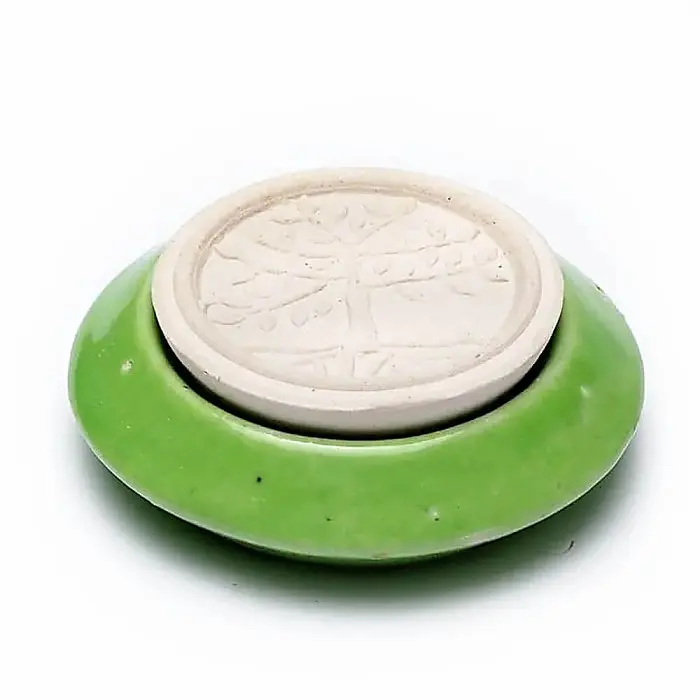 Keramický aroma difuzér zelený Strom života - cca 7,5 cm