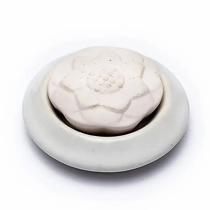 Keramický aroma difuzér Lotosový květ bílý - cca 7,5 cm