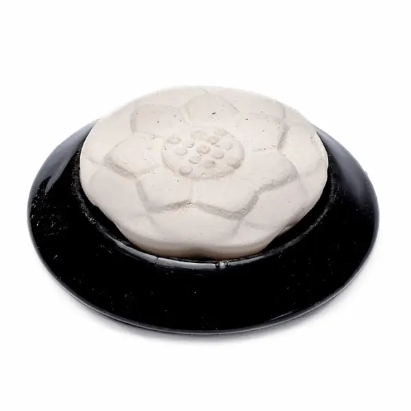 Keramický aroma difuzér Lotosový květ černý - cca 7,5 cm