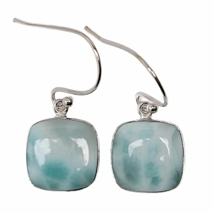 Larimar náušnice stříbro Ag 925 VHE010778 - 2 - 1,2 cm, 4,1 g