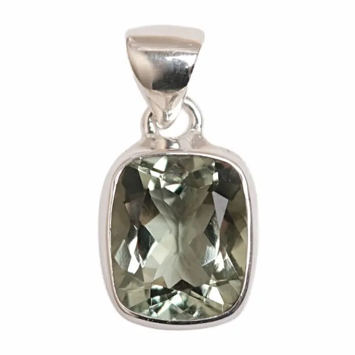 Ametyst zelený - prasiolit přívěsek stříbro Ag 925 P2054 - 1,4 cm, 3,4 g