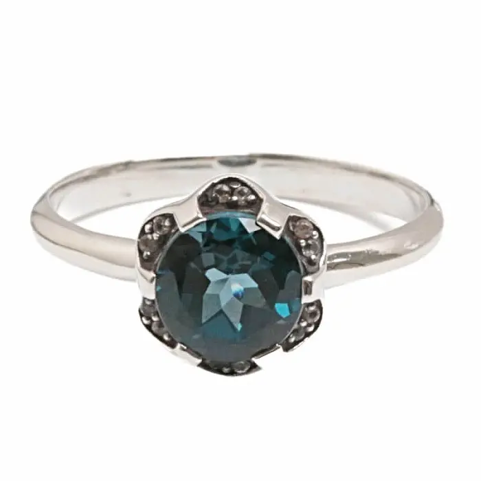 London topaz prsten stříbro Ag 925 R207 - 56 mm (US 7,5), cca 2,5 g