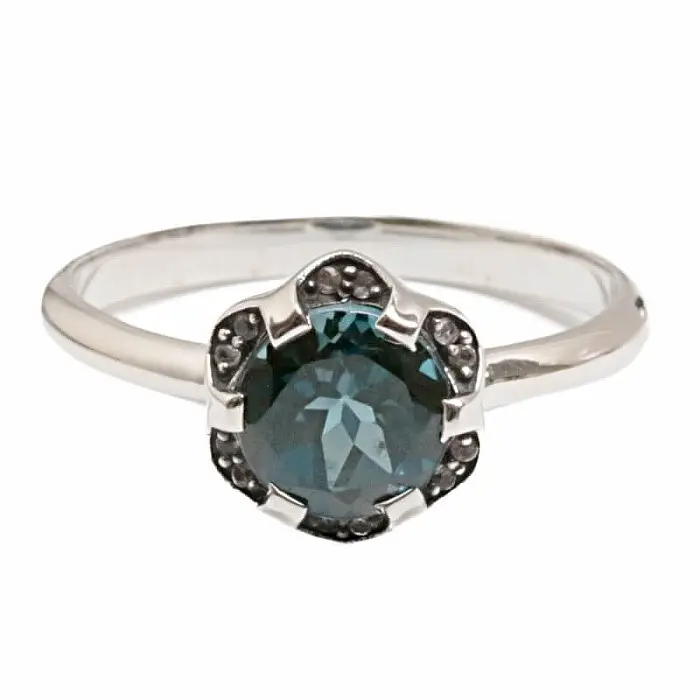 London topaz prsten stříbro Ag 925 R209 - 56 mm (US 7,5), cca 2,5 g