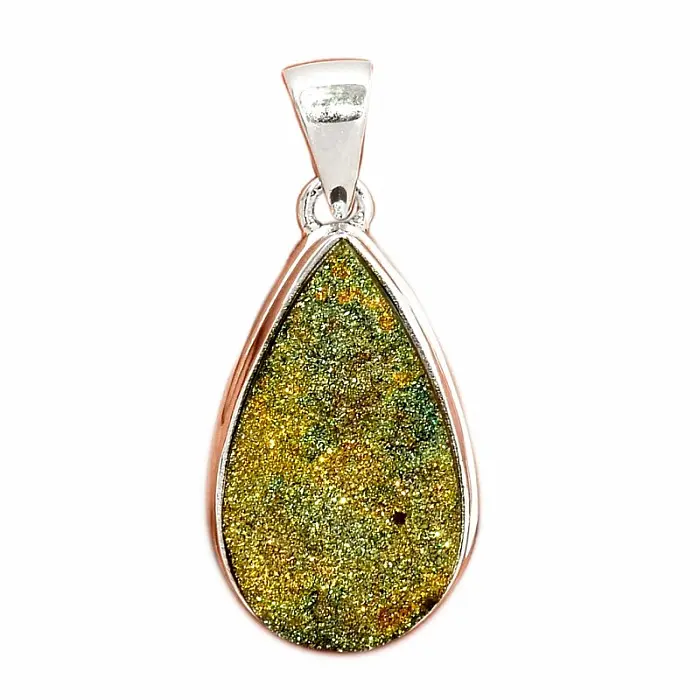 Pyrit duhový drůzička přívěsek stříbro Ag 925 P210 - 2,5 cm, 6,3 g