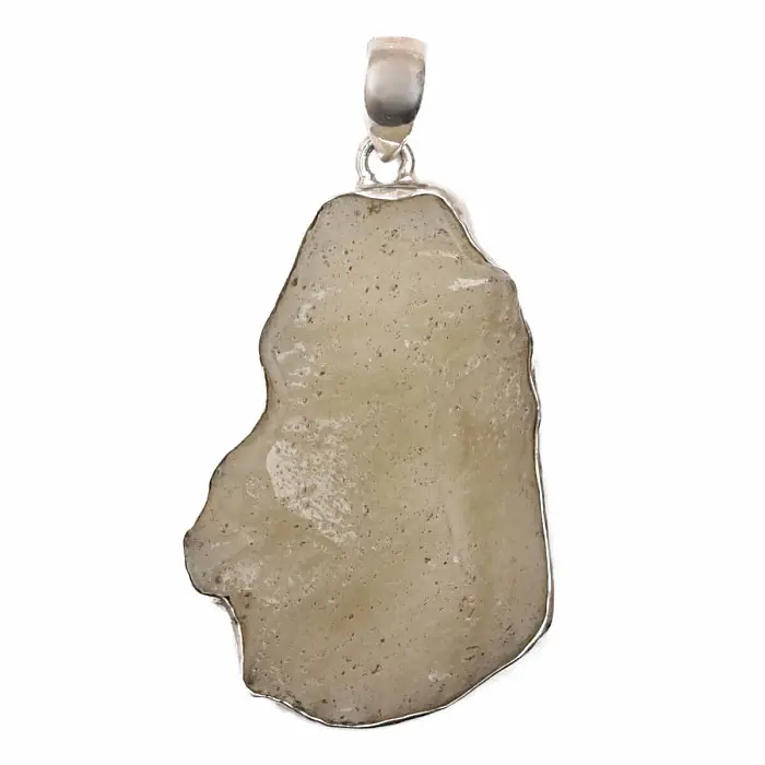 Libyjské pouštní sklo přívěsek stříbro Ag 925 P254 - 4,4 cm, 11 g