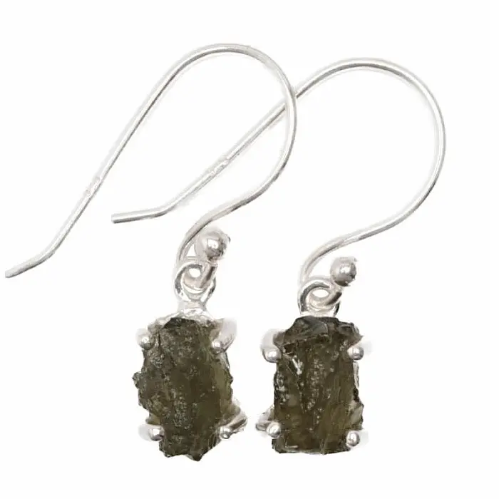 Vltavín náušnice stříbro Ag 925 E320 - 0,8 cm, 1,8 g