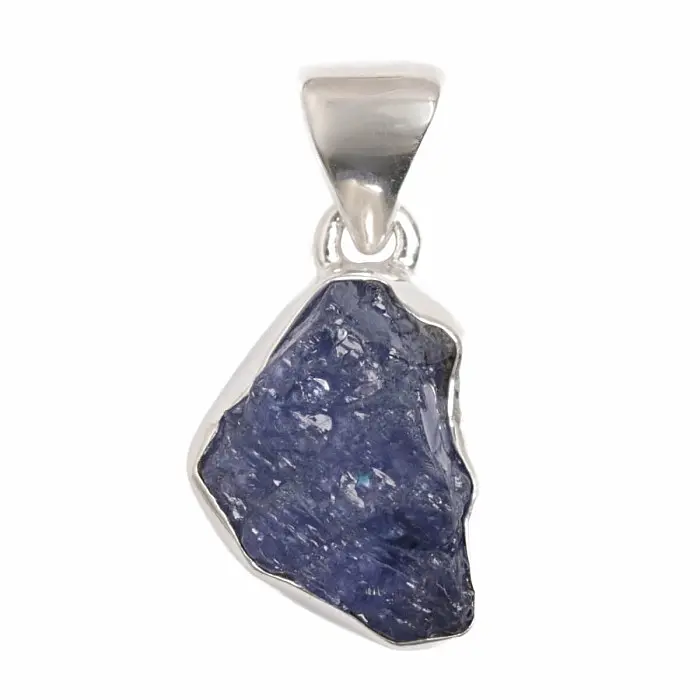 Tanzanit surový přívěsek stříbro Ag 925 LOT328 - 1,5 cm, 3 g