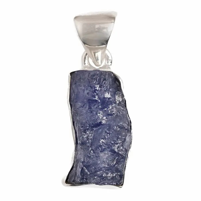 Tanzanit surový přívěsek stříbro Ag 925 LOT329 - 1,6 cm, 3,4 g