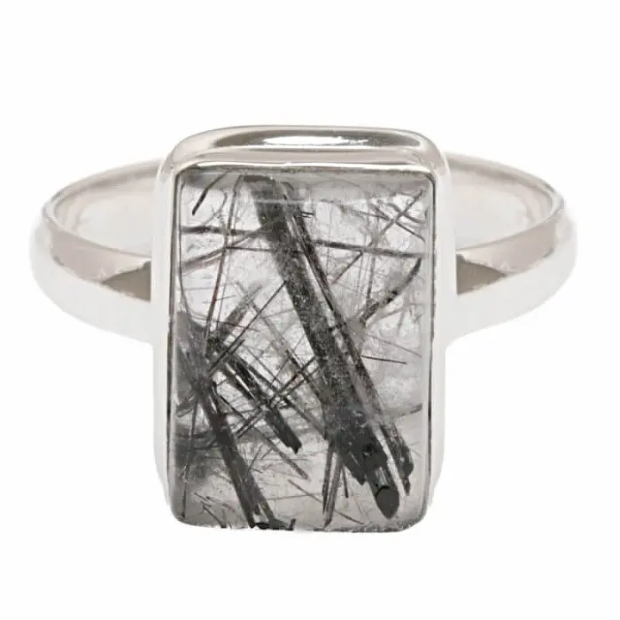 Turmalín v křišťálu prsten stříbro Ag 925 R33 - 59 mm (US 9), 5,8 g