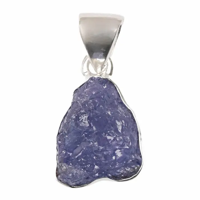 Tanzanit surový přívěsek stříbro Ag 925 LOT334 - 1,4 cm, 2,7 g