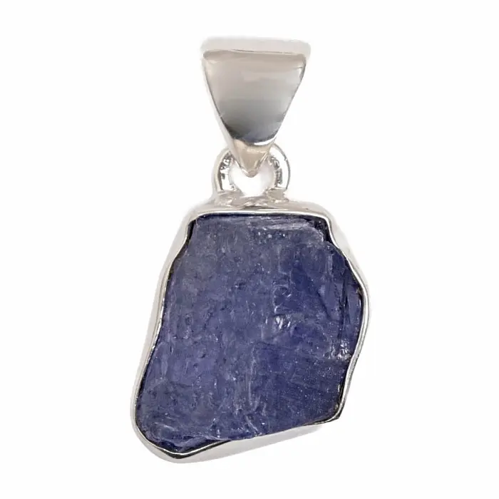 Tanzanit surový přívěsek stříbro Ag 925 LOT339 - 1,4 cm, 2,8 g