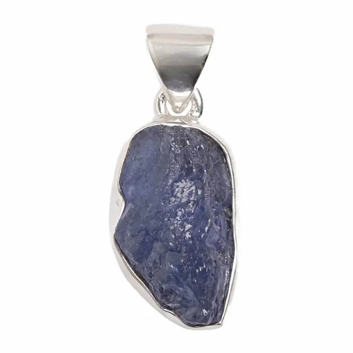 Tanzanit surový přívěsek stříbro Ag 925 LOT340 - 1,7 cm, 3 g