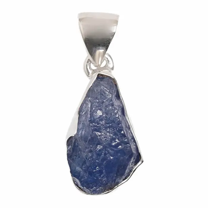 Tanzanit surový přívěsek stříbro Ag 925 LOT341 - 1,7 cm, 3,5 g