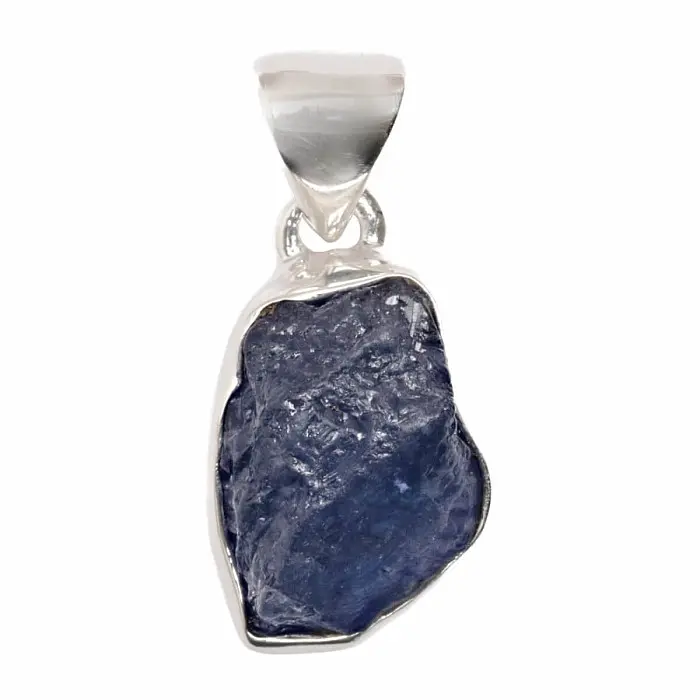 Tanzanit surový přívěsek stříbro Ag 925 LOT342 - 1,4 cm, 3,1 g