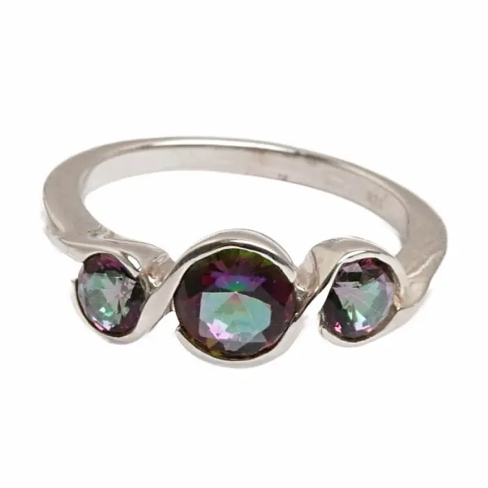 Topaz mystický prsten stříbro Ag 925 R40 - 60 mm (US 9,5), 4 g