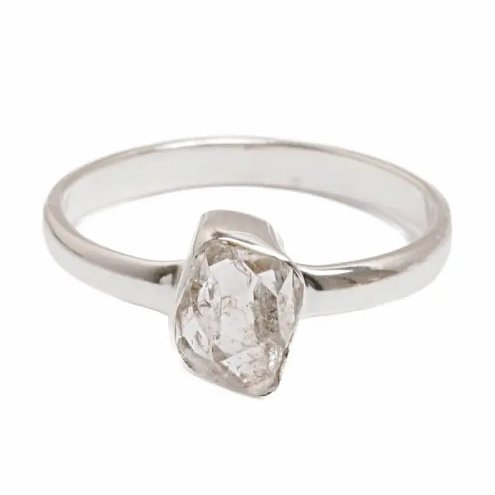 Herkimer diamant prsten stříbro Ag 925 R4078 - 56 mm (US 7,5), 2,1 g