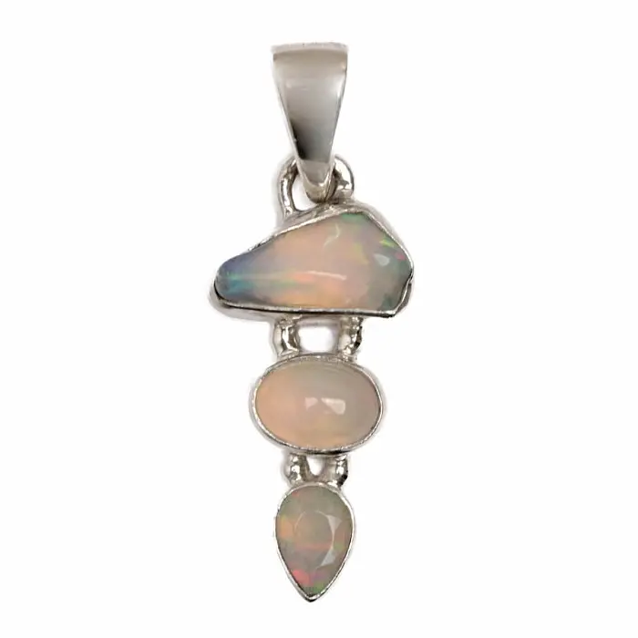 Opál etiopský design přívěsek stříbro Ag 925 LOT41 - 2,1 cm, 1,8 g