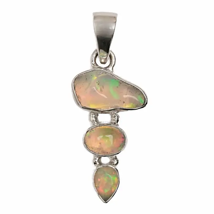 Opál etiopský design přívěsek stříbro Ag 925 LOT42 - 2,2 cm, 2 g