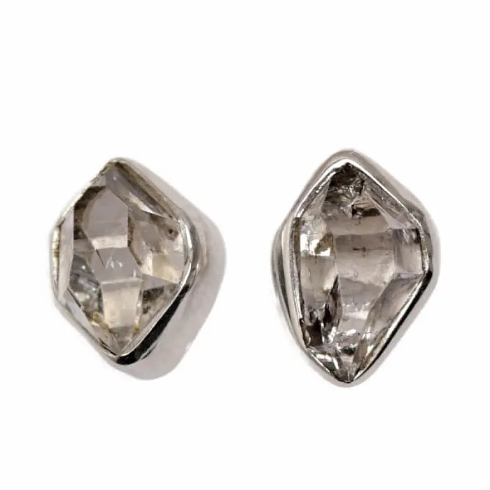 Herkimer diamant náušnice pecky stříbro Ag 925 E437 - 0,6 cm, 1,2 g