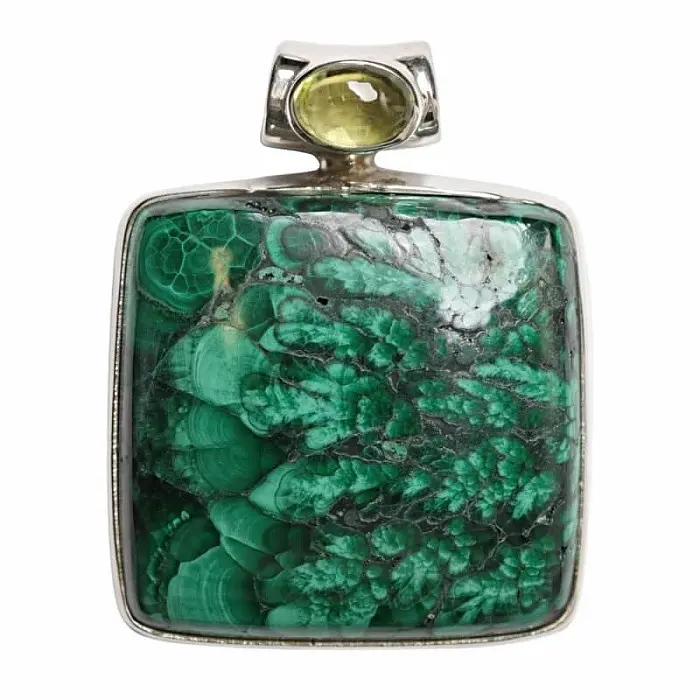 Malachit přívěsek stříbro Ag 925 P48 - 3,1 cm, 13,6 g