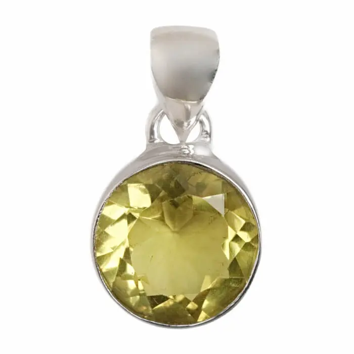 Topaz žlutý Lemon přívěsek stříbro Ag 925 P556 - 1,2 cm, 3,1 g