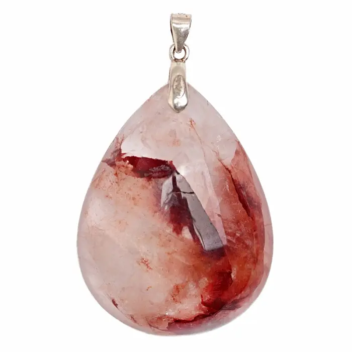 Hematoid (hematit v křišťálu) přívěsek stříbro Ag 925 č. 8 - 3,3 cm, 9,7 g
