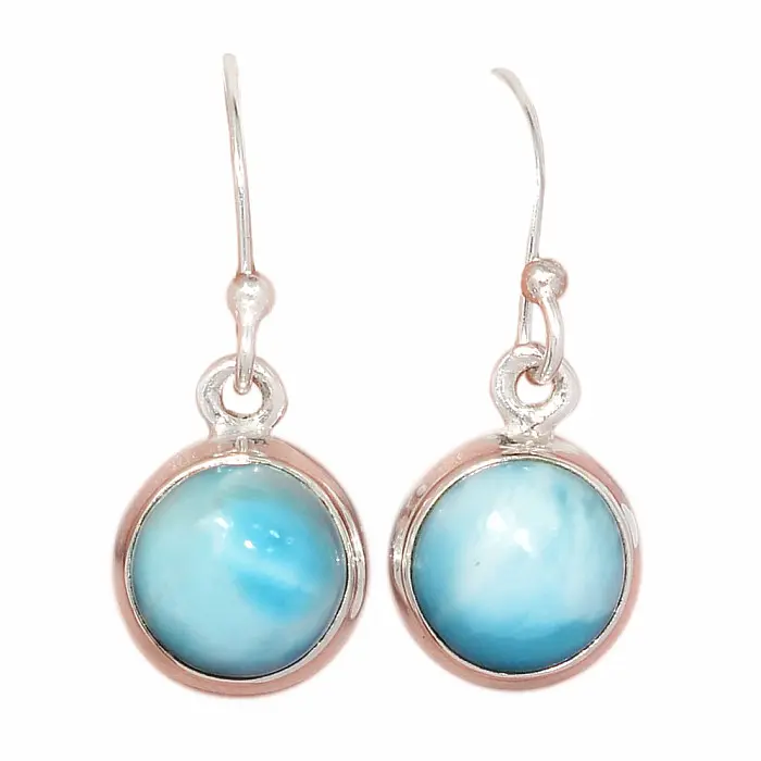Larimar náušnice stříbro Ag 925 E9 - 1 cm, 3,6 g