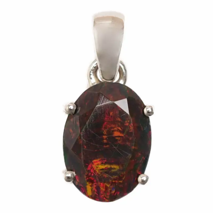 Opál černý etiopský broušený přívěsek stříbro Ag 925 LOT9 - 1 cm, 1,2 g