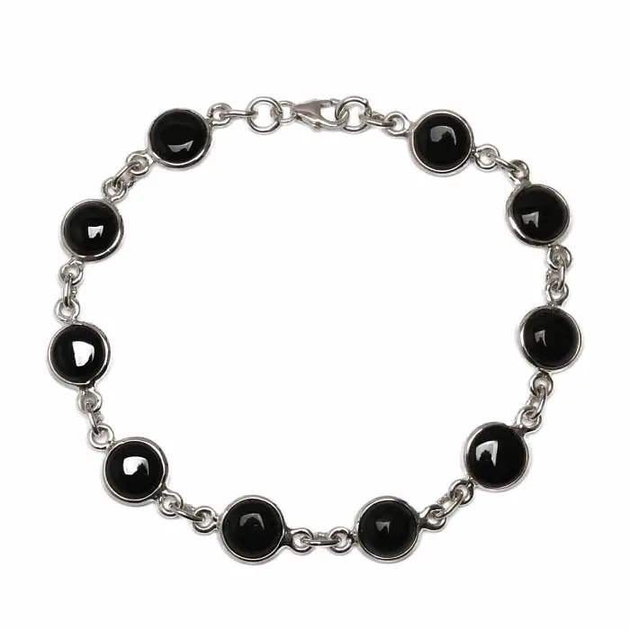 Onyx náramek stříbro Ag 925 B94 - 20 cm, 7,6 g