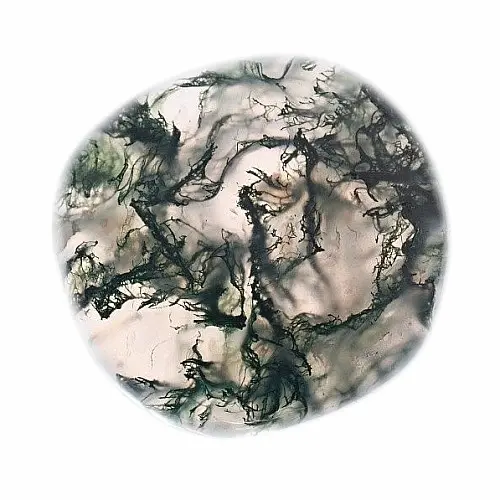 Achát mechový placička - cca 3 - 4 cm