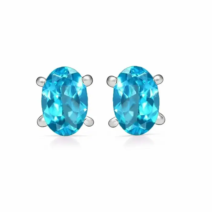Stříbrné náušnice pecky s neon apatitem - 0,6 cm, 0,8 g
