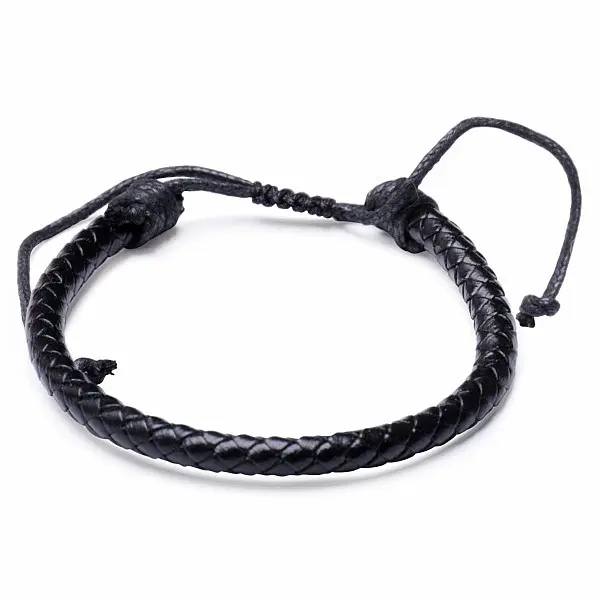 Pánský stahovací náramek černý pletený typ B - obvod cca 22 cm