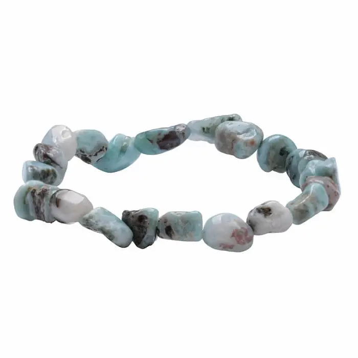Larimar náramek z oválků - obvod cca 16 až 21 cm