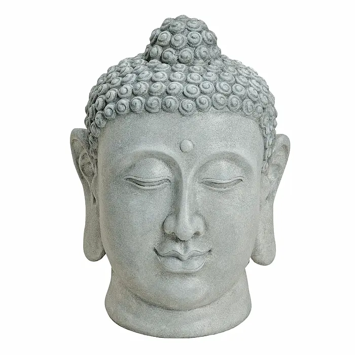 Hlava Buddhy japonská soška šedá 48 cm - výška cca 48 cm