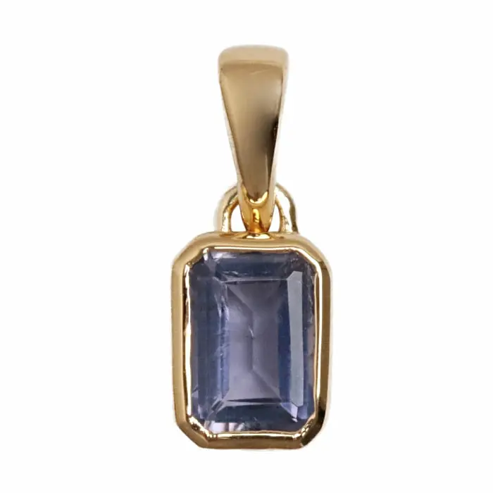 Stříbrný pozlacený přívěsek s iolitem CB-P716G - 13 mm, 0,5 g