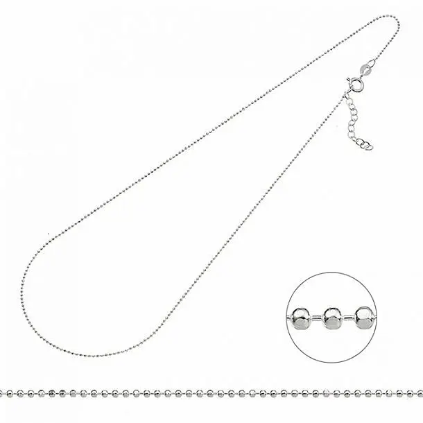 Stříbrný řetízek korálkový Ag 925 nastavitelná délka 50 - 55 cm - 50 - 55 cm, 2 g