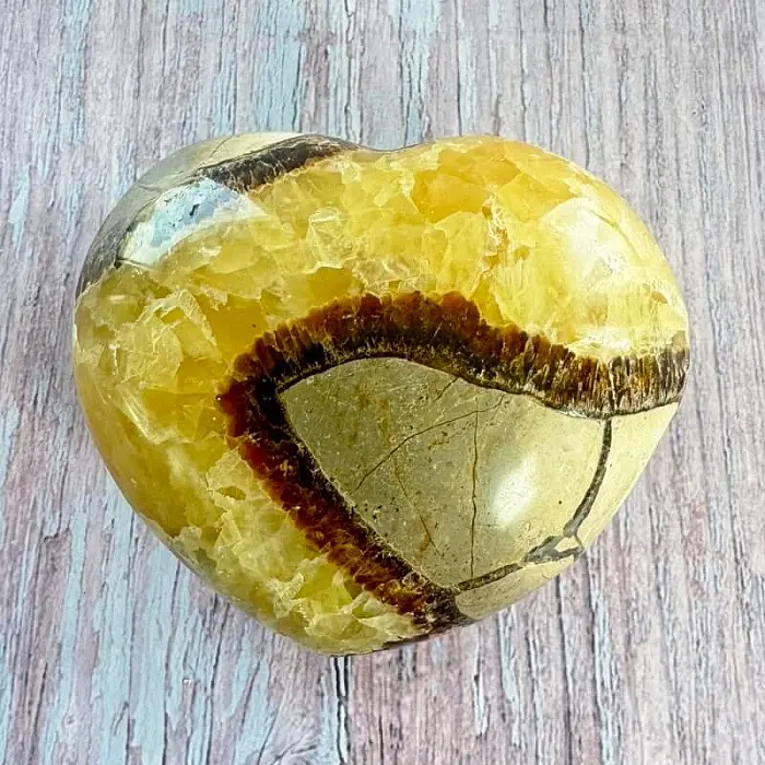 Septárie leštěná Madagaskar Srdce P7-9 - cca 7,8 x 6,7 cm, 279,5 g