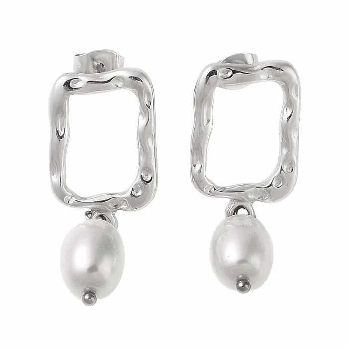 Dámské náušnice s perlami Pearl Frame - cca 3,5 cm